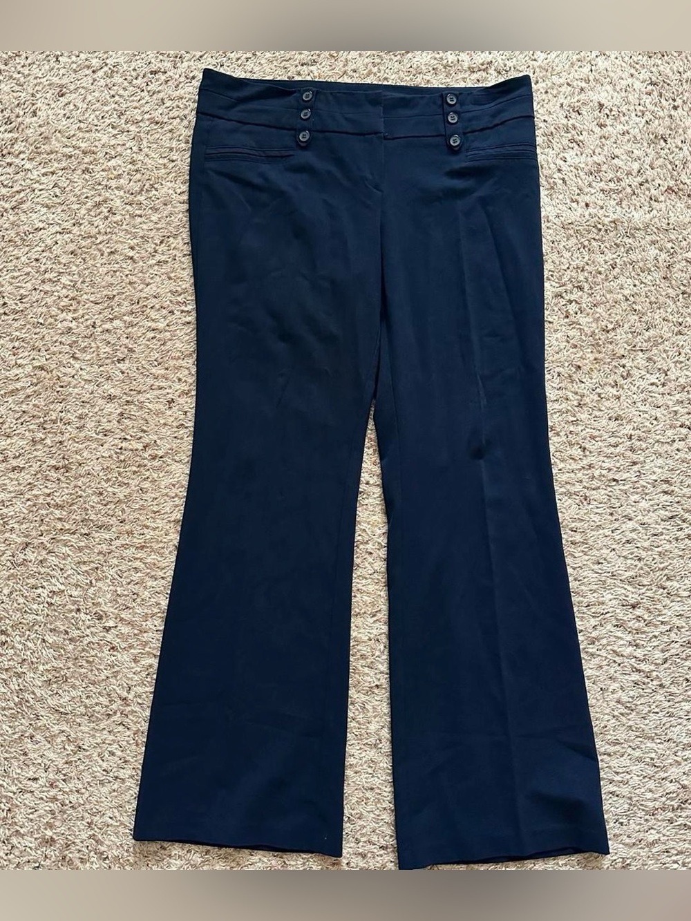 JOE B BOOTCUT FLARED MID-RISE DRESS PANTS Navy Sz 13 CareerWear WorkAppropriate